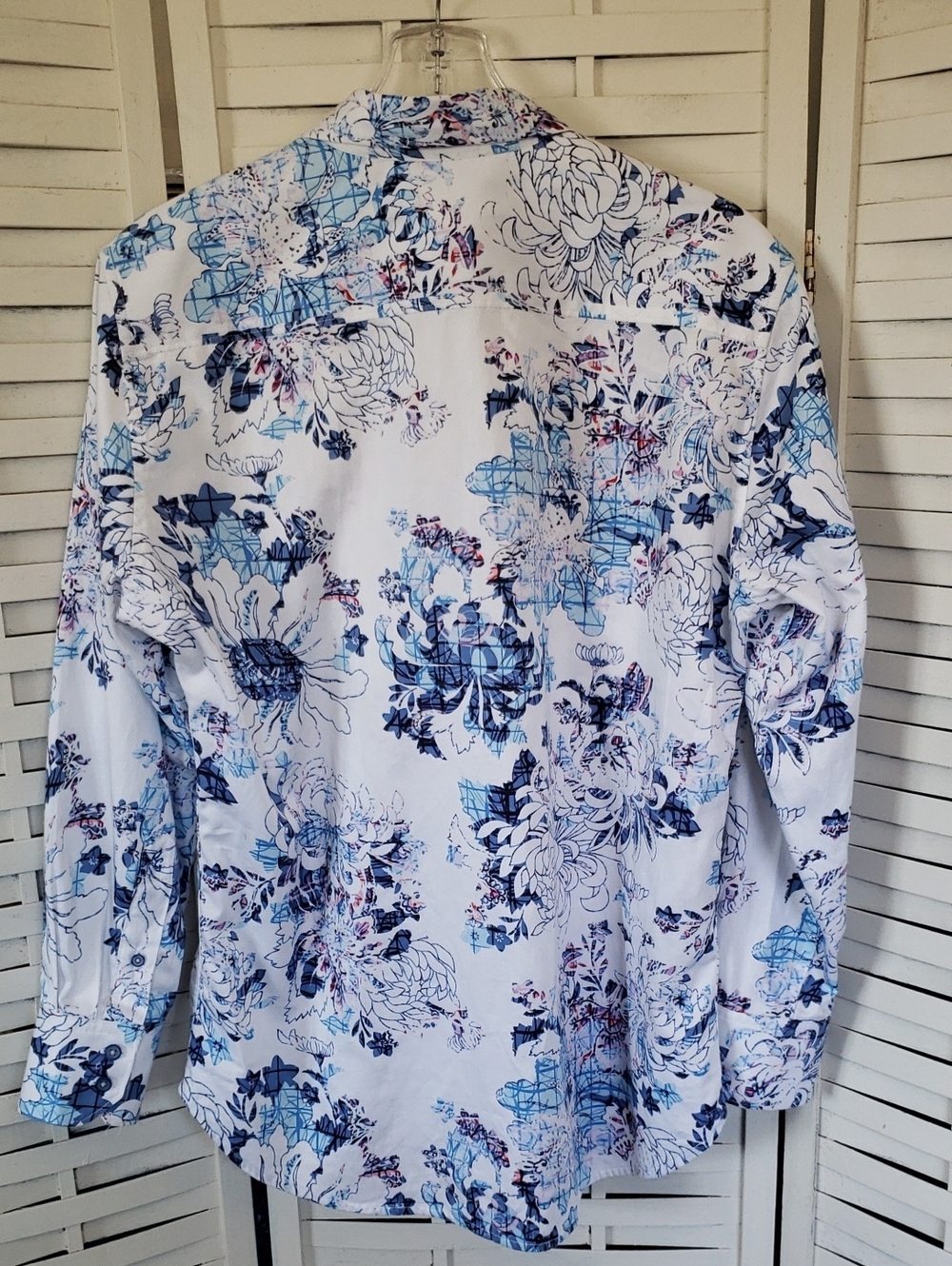 Robert Graham Men’s Blue Floral Button-Up Shirt Jacket M - Picture 4 of 7